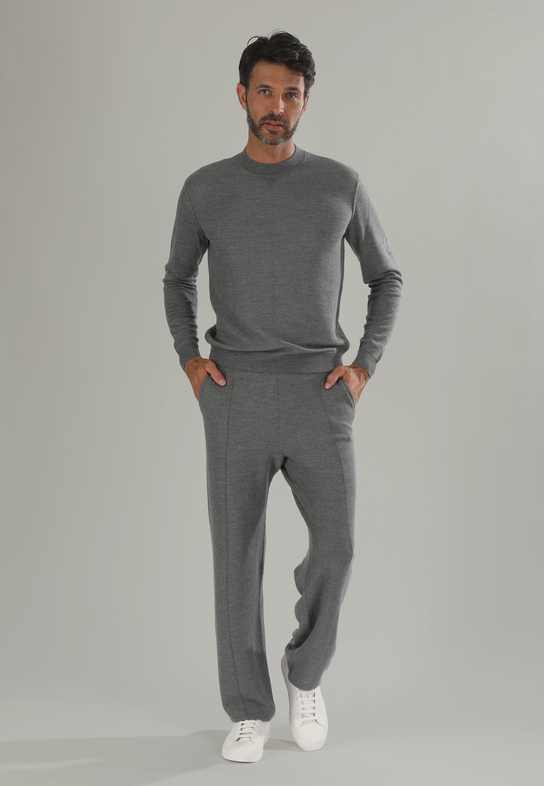 1884 Jogger in maglia uomo fumo