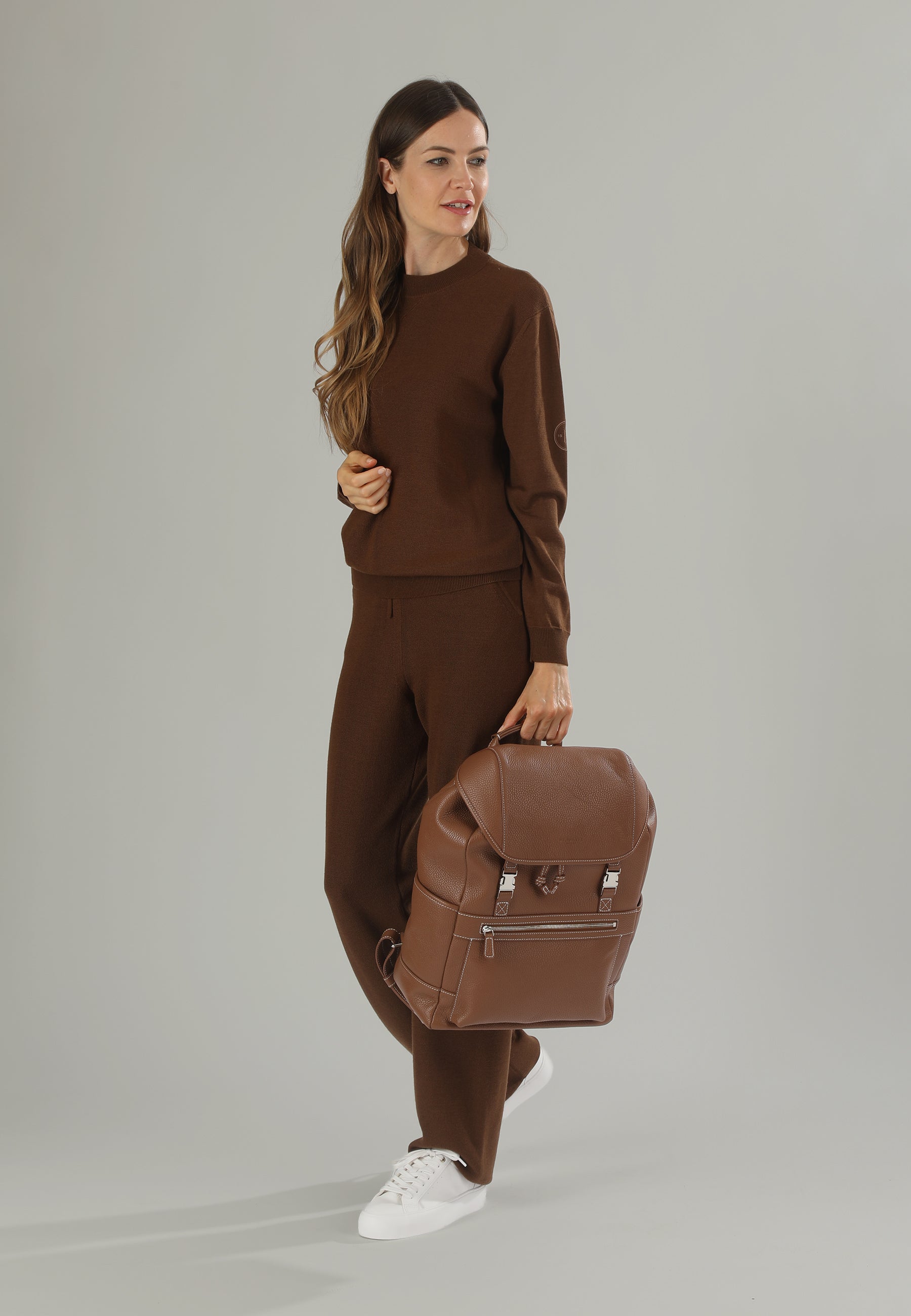 1884 Felpa in maglia donna mogano