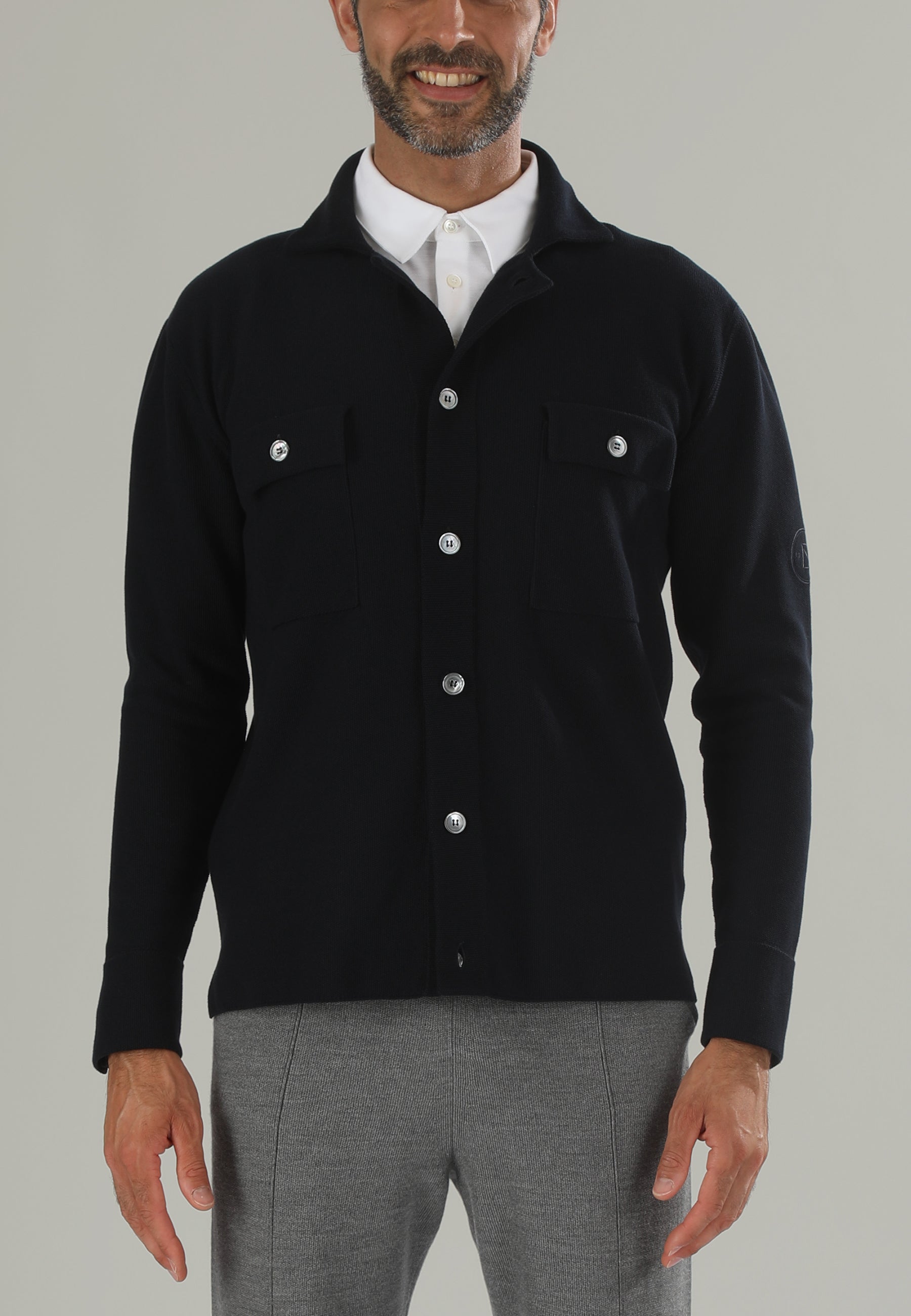 Giacca camicia uomo blu