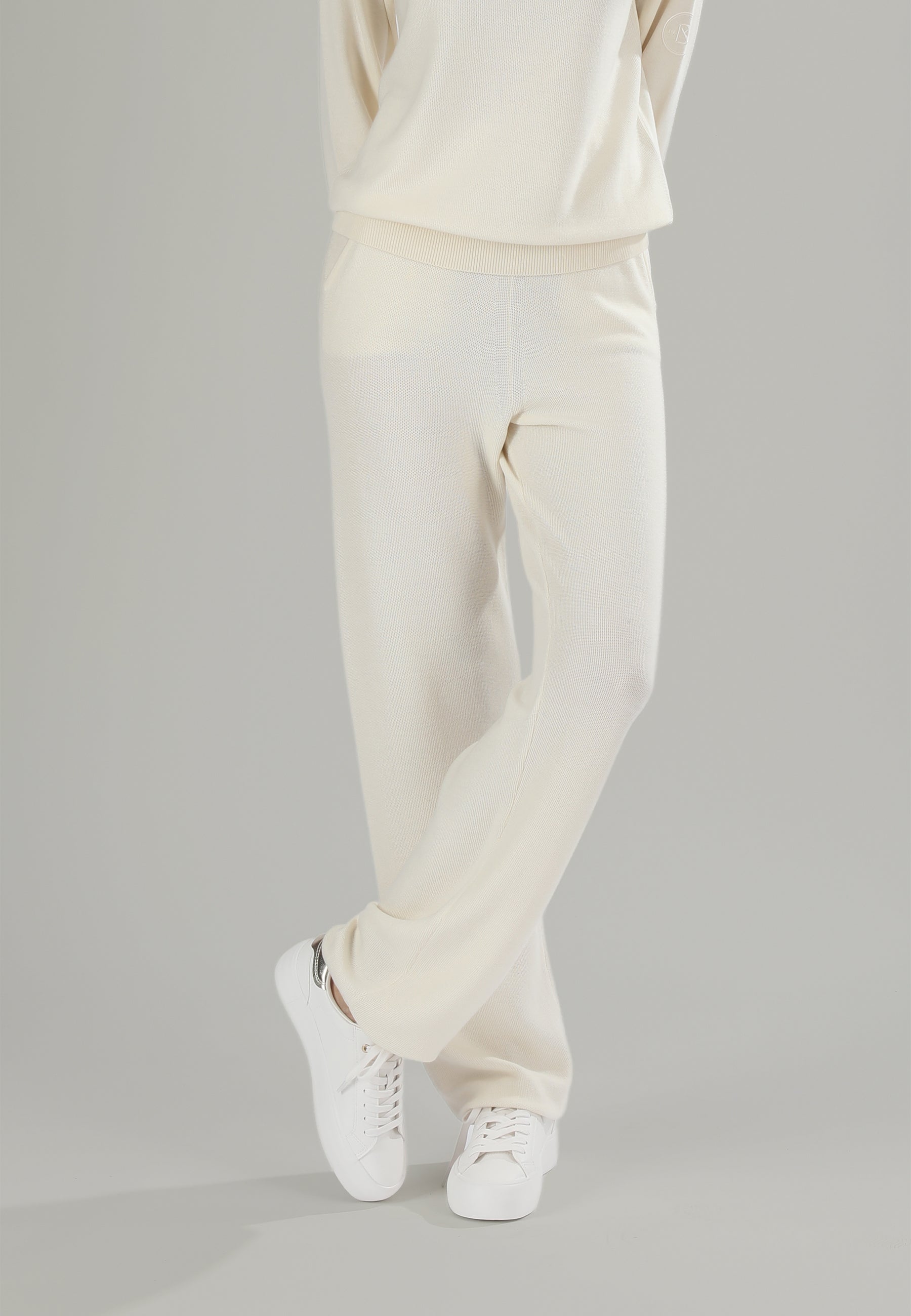 1884 Jogger in maglia donna ecrù