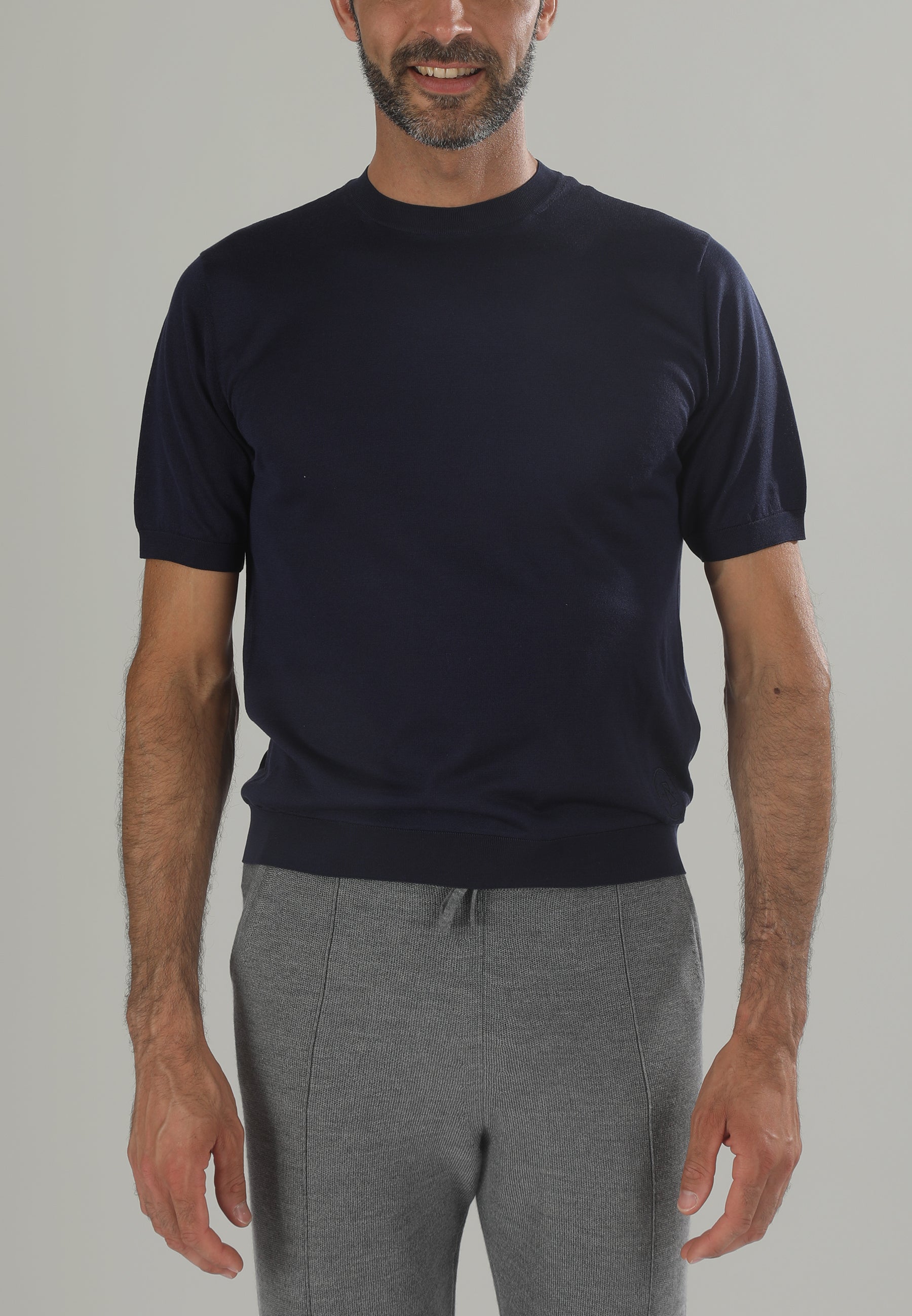 Nuvola T-shirt seta uomo blu