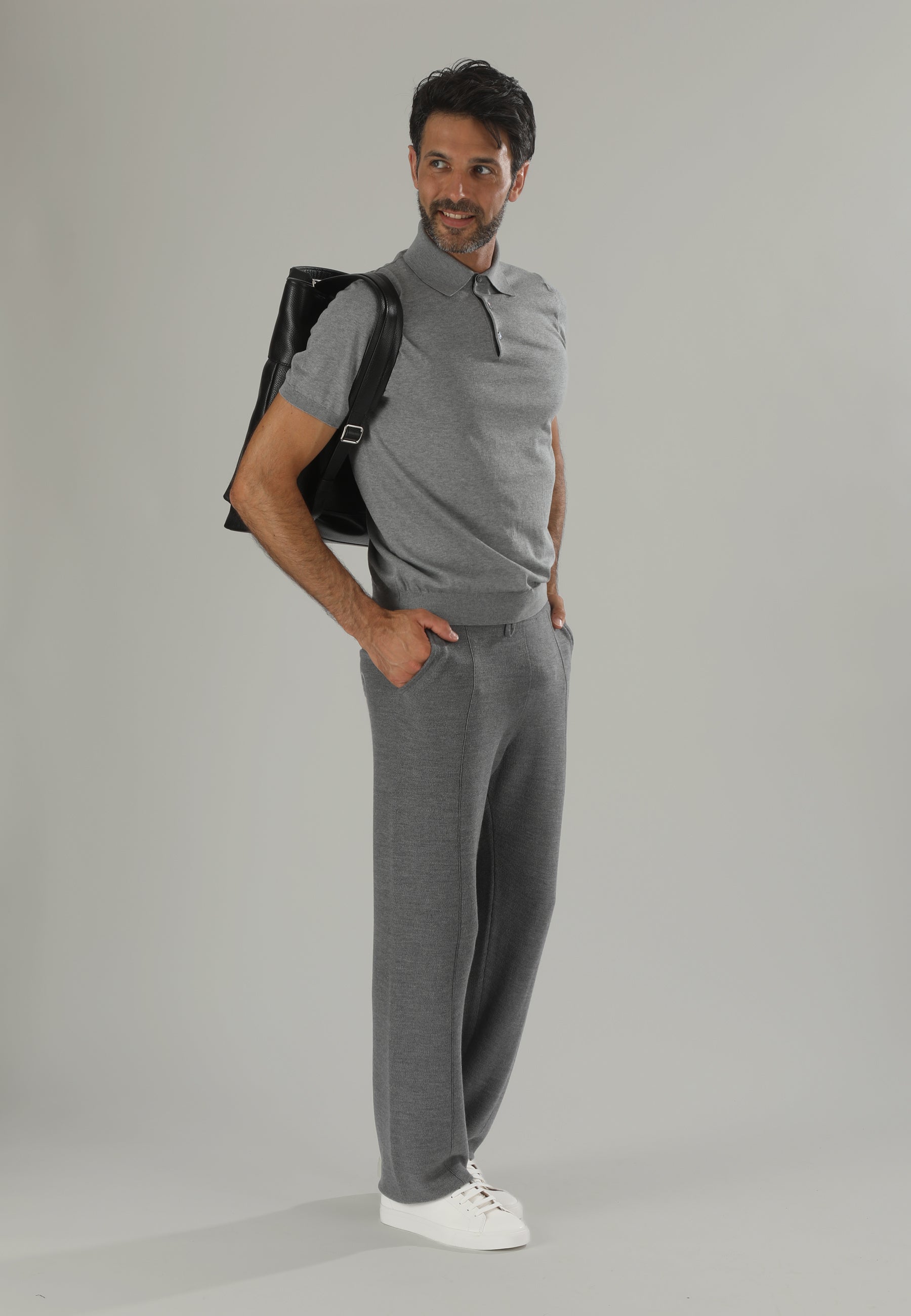 BRERA Polo maglia uomo grigio