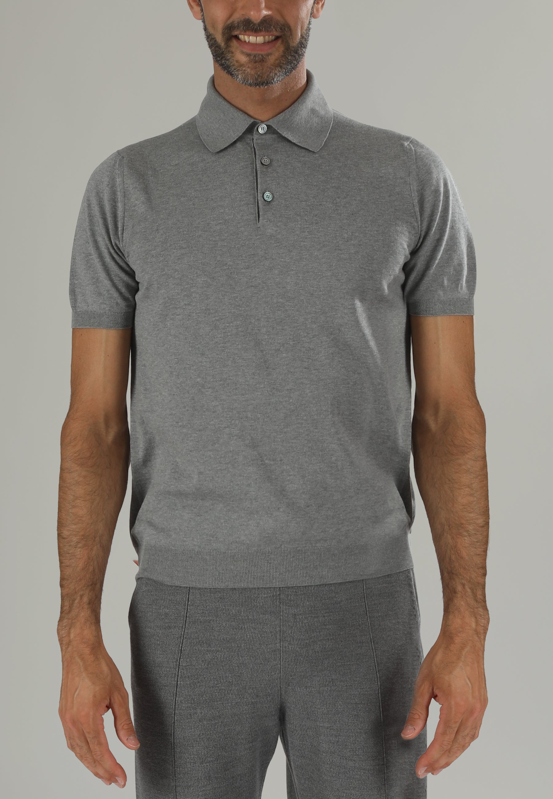 BRERA Polo maglia uomo grigio