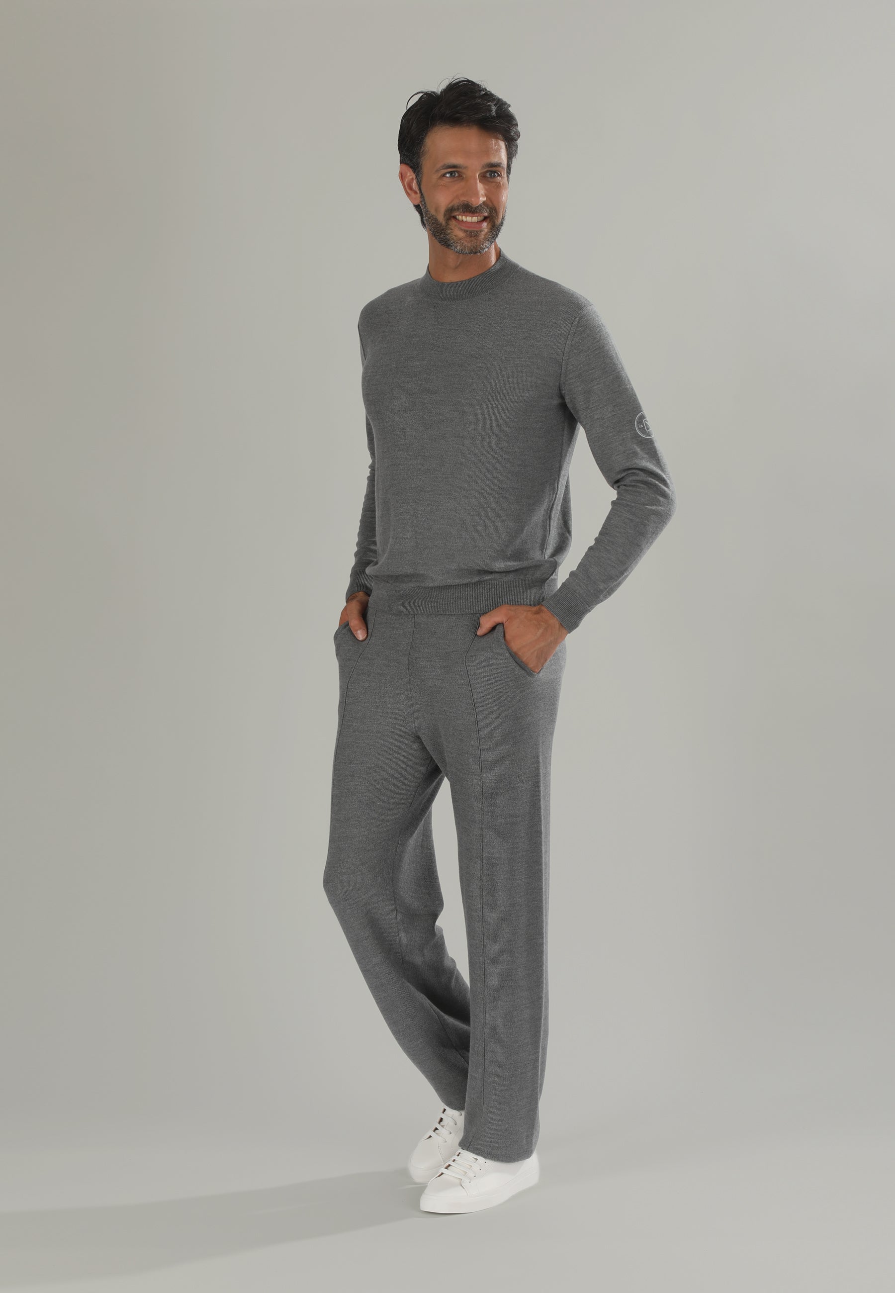 1884 Felpa in maglia uomo fumo