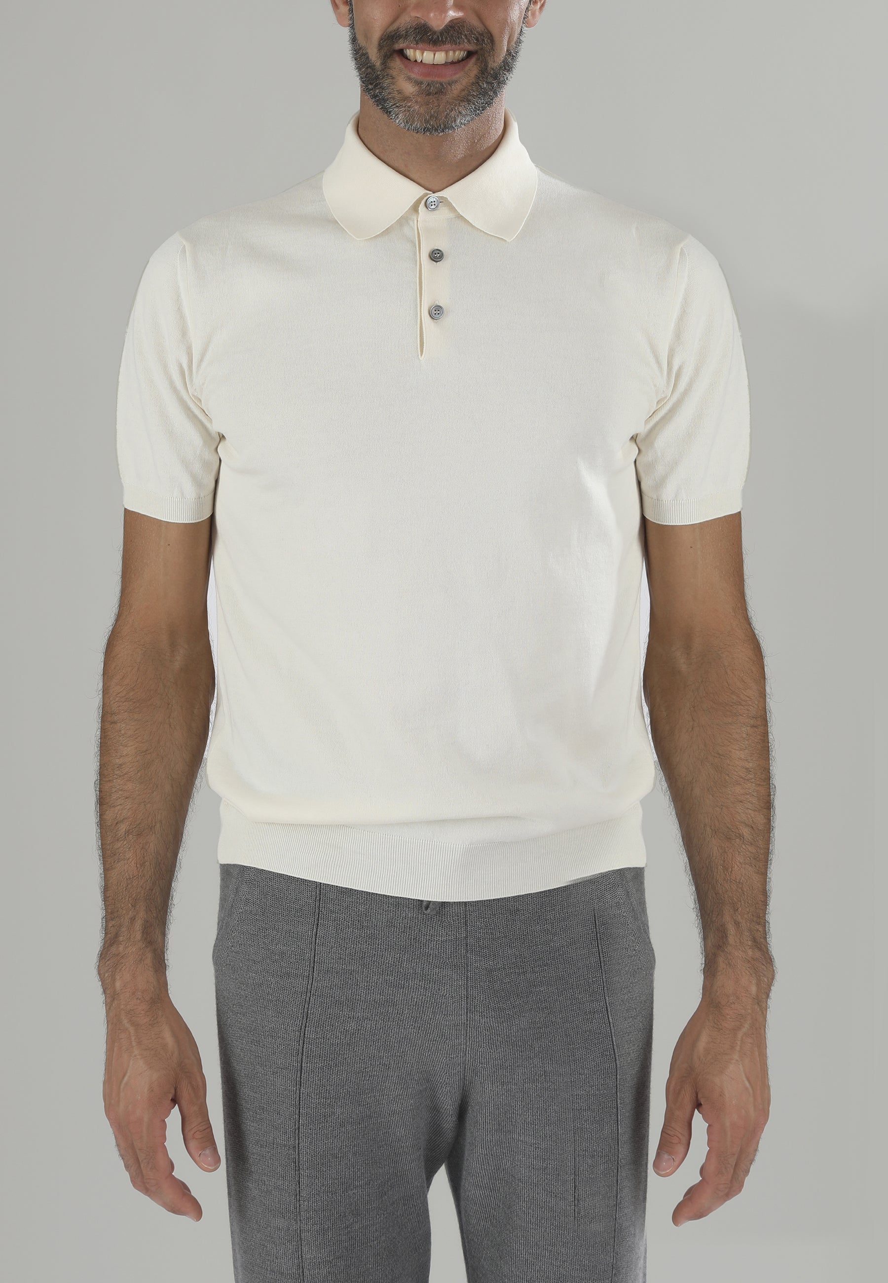 BRERA Polo maglia uomo ecrù