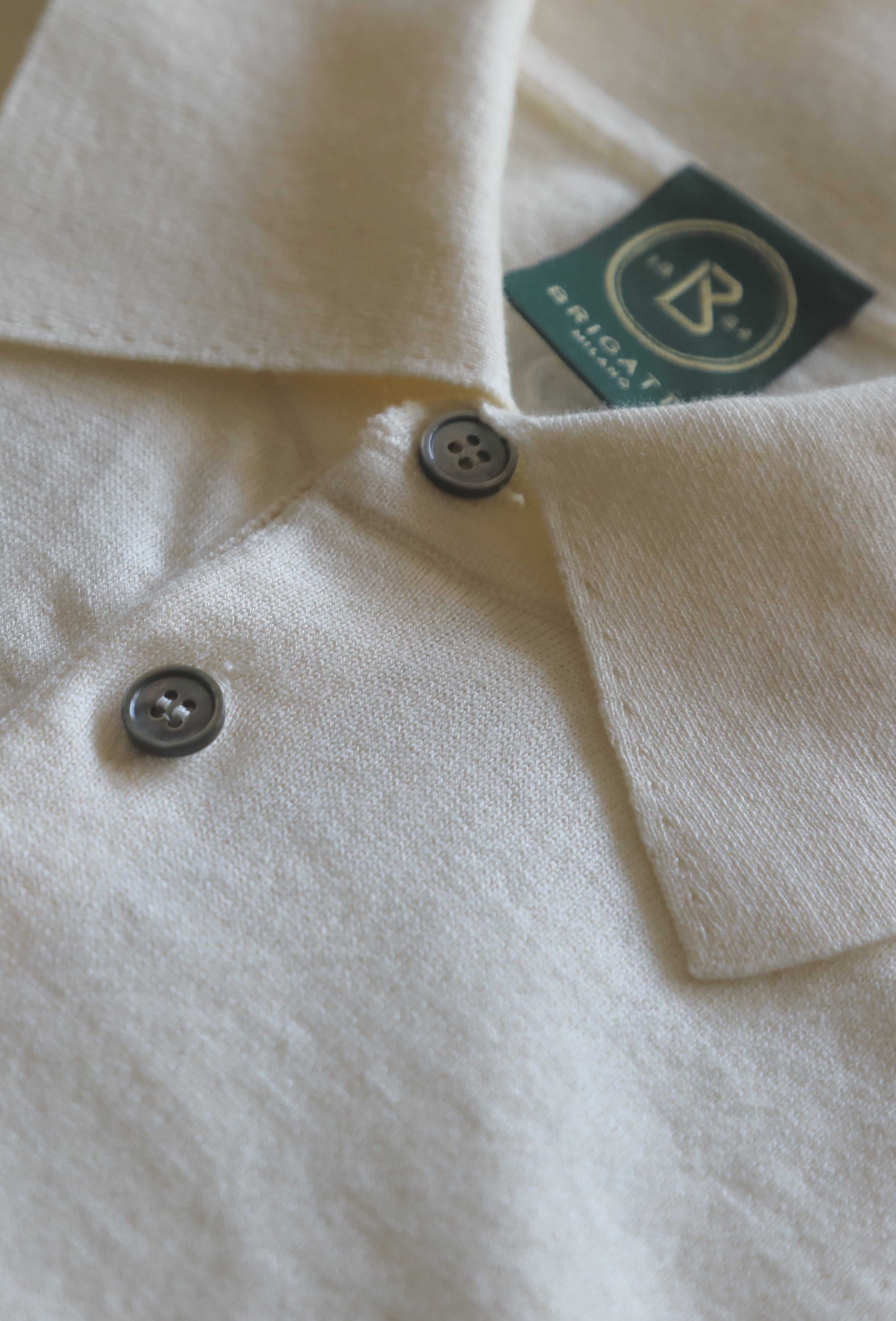 BRERA Polo maglia uomo ecrù