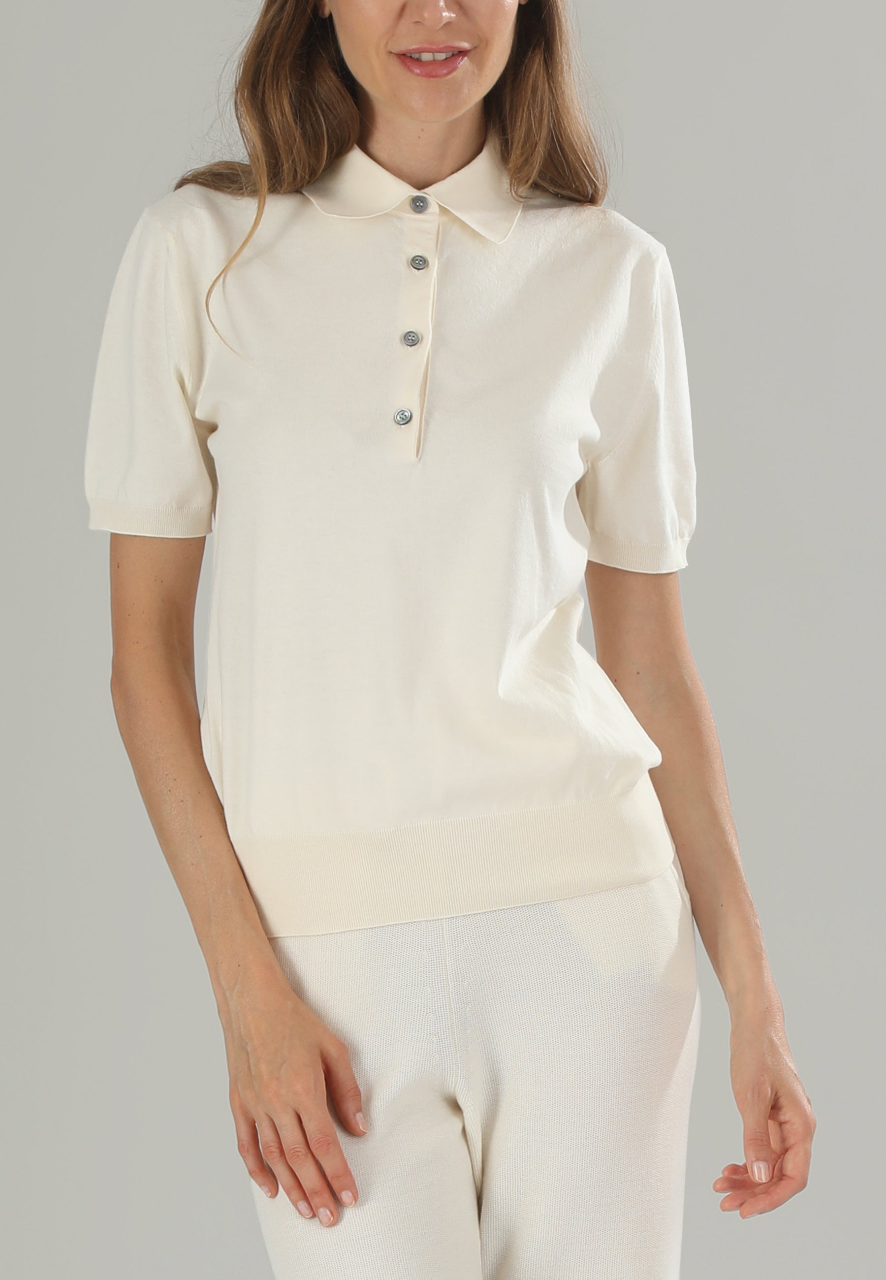 BRERA Polo maglia donna ecrù