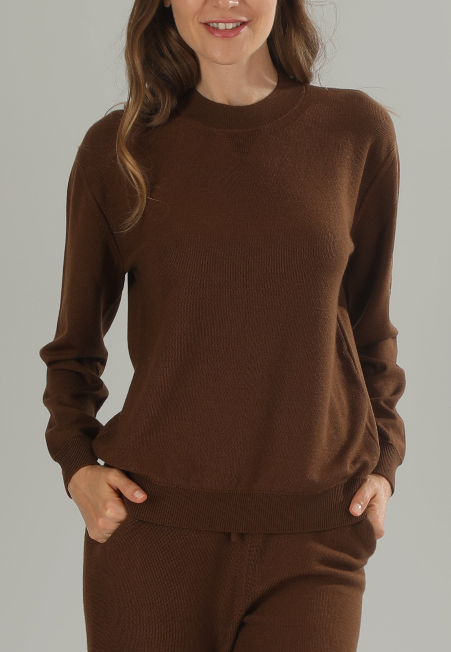 1884 Felpa in maglia donna mogano