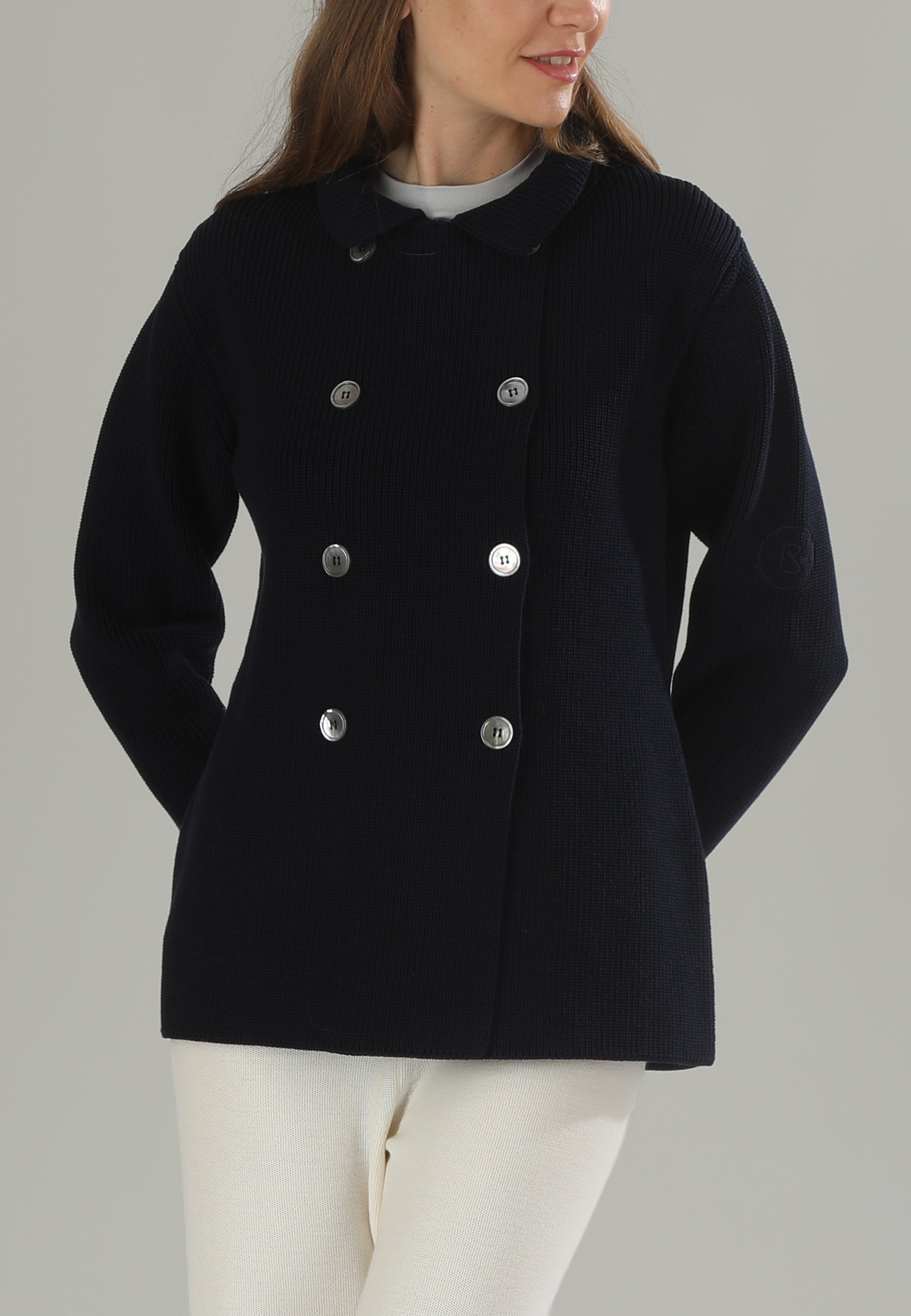 Giacca doppio petto donna blu