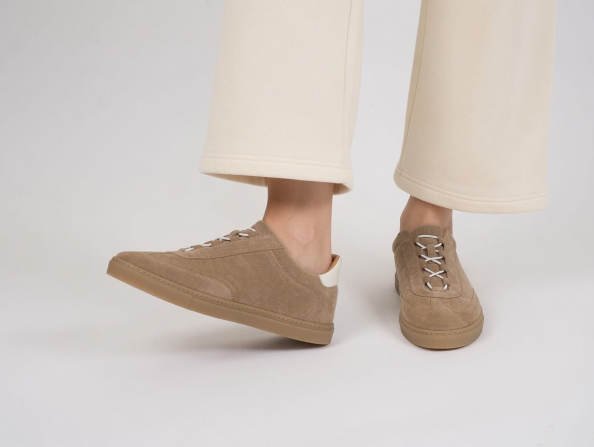 "TENNIS 1884" Sneaker donna in camoscio sabbia