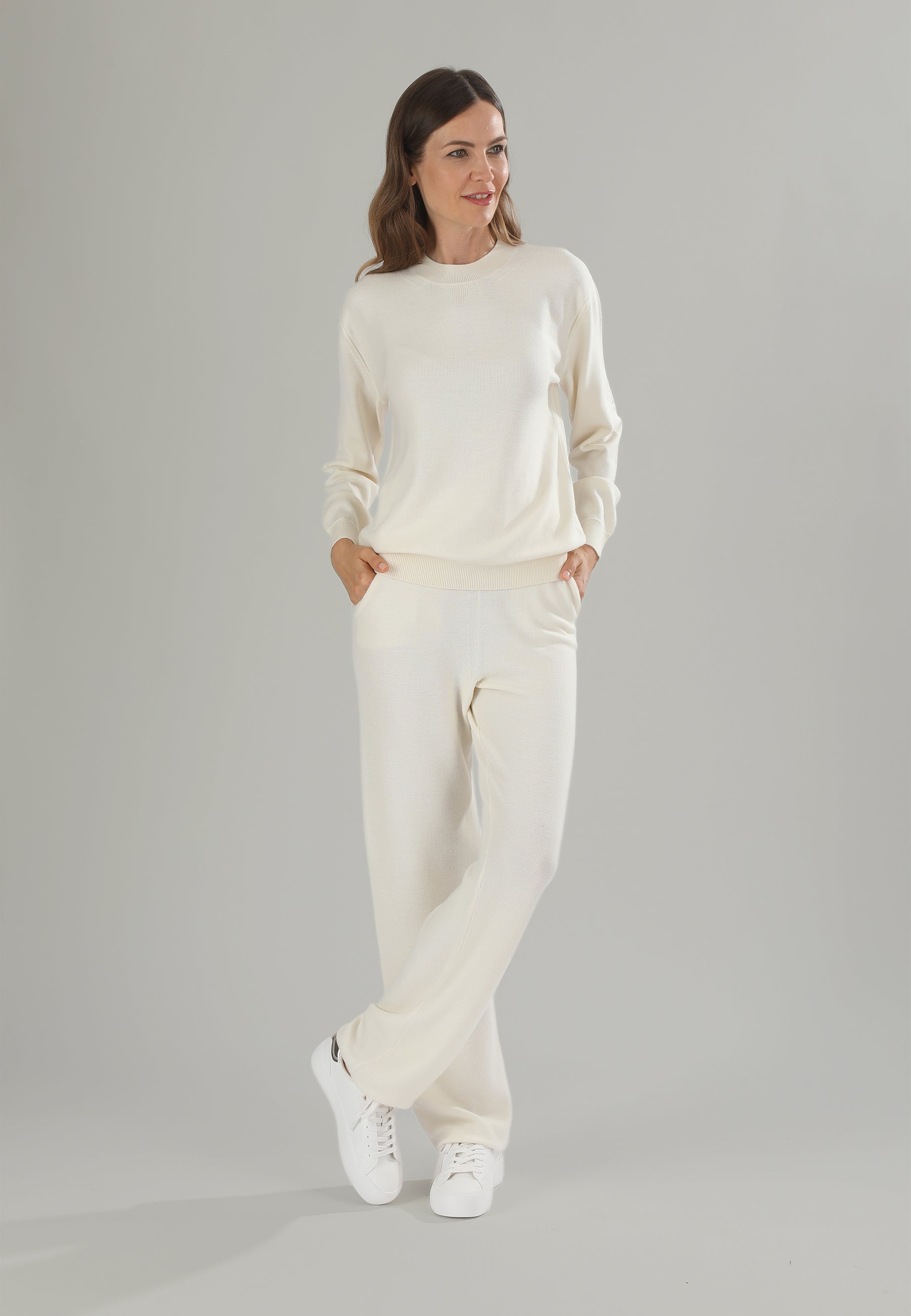 1884 Jogger in maglia donna ecrù